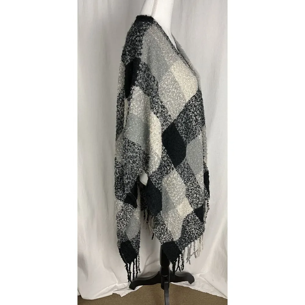 Woolrich Womens One Size Blanket Wrap Shawl‎ Cape Poncho Plaid Soft